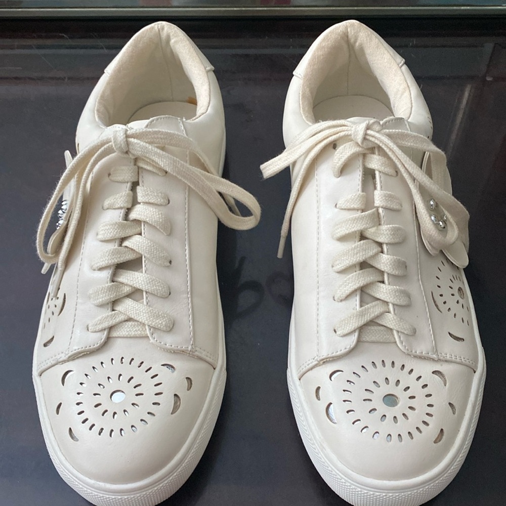 Nanette Lapore very cute cream color sneakers.